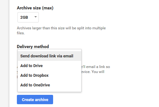 create Google archive